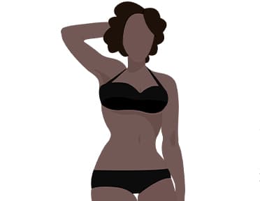Getekende vrouw zandloperfiguur