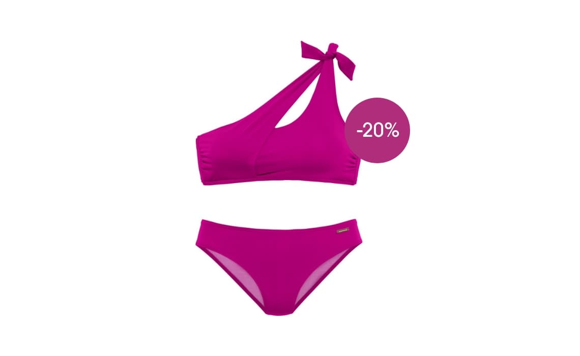 Roze asymmetrische bikini