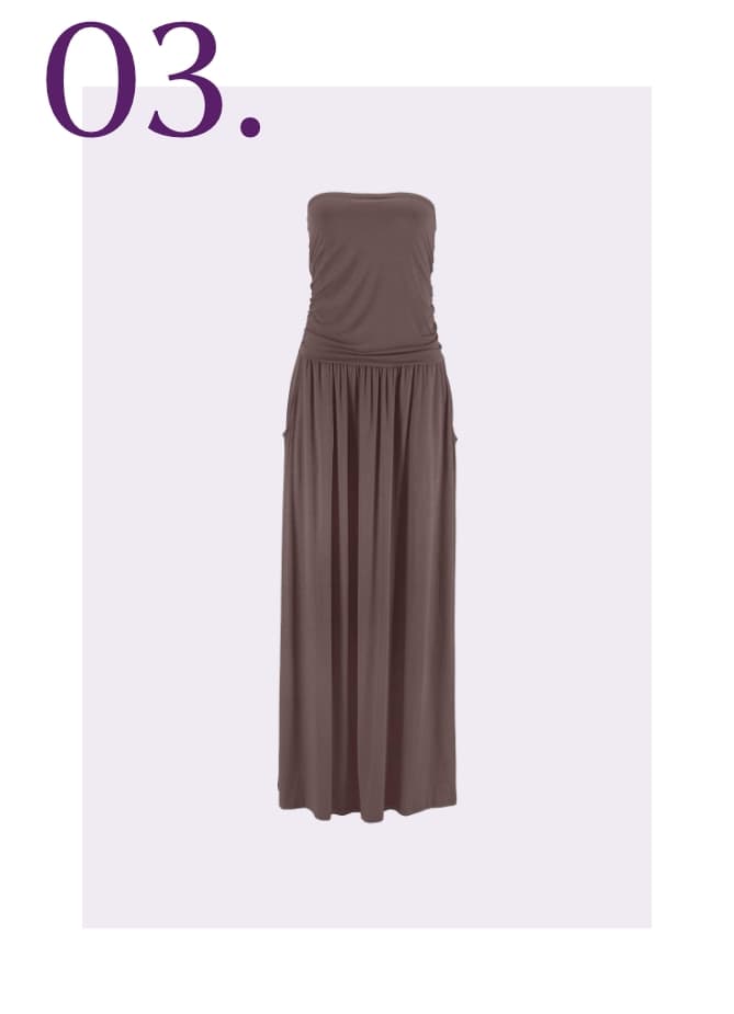 Maxi jurk bruin