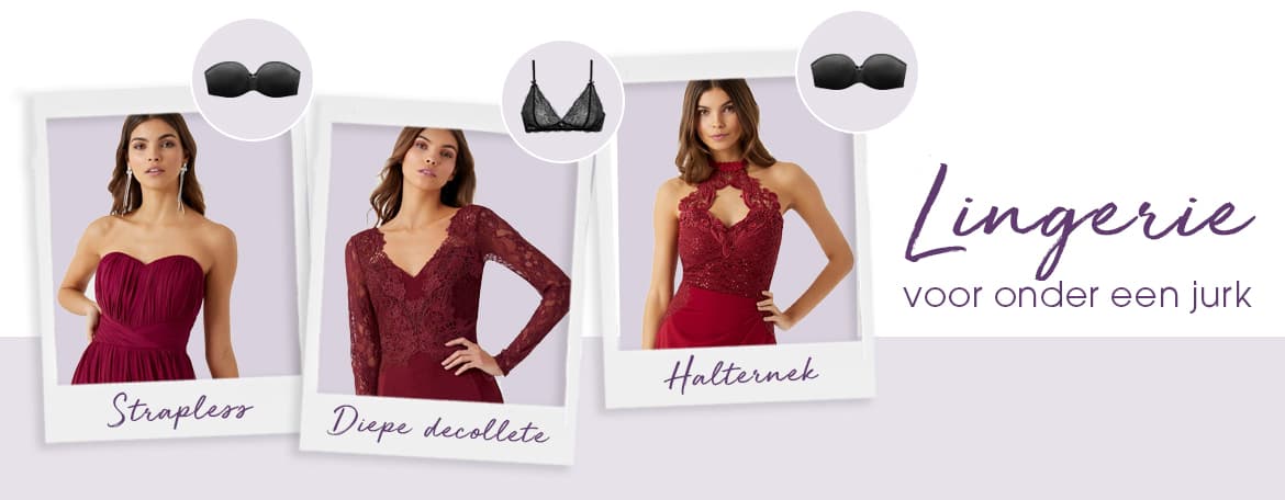 Vrouw met een rode jurk aan en een lingerie eronder