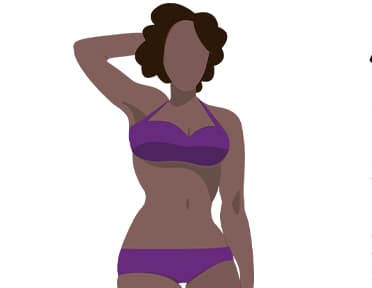 Getekende vrouw zandloperfiguur