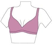 Getekend lichaam met bh zonder beugel