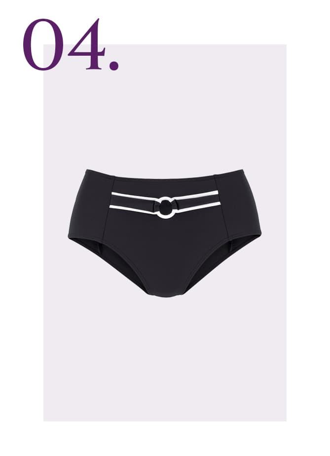 Zwart bikinibroekje met witte accenten