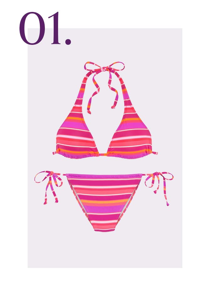 Gestreepte bikini felle kleuren