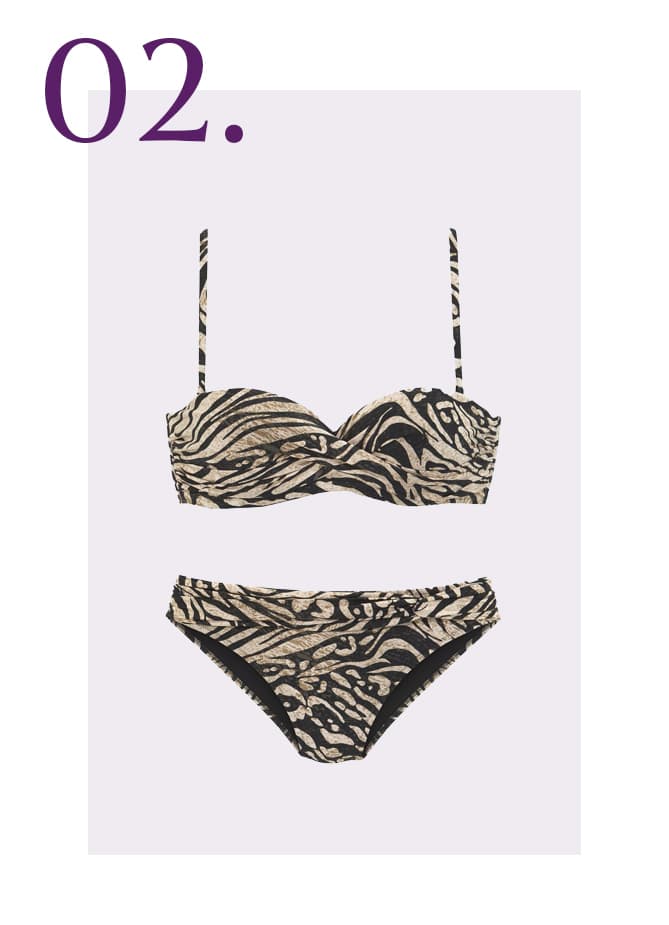 Nude kleurige bikini panterprint