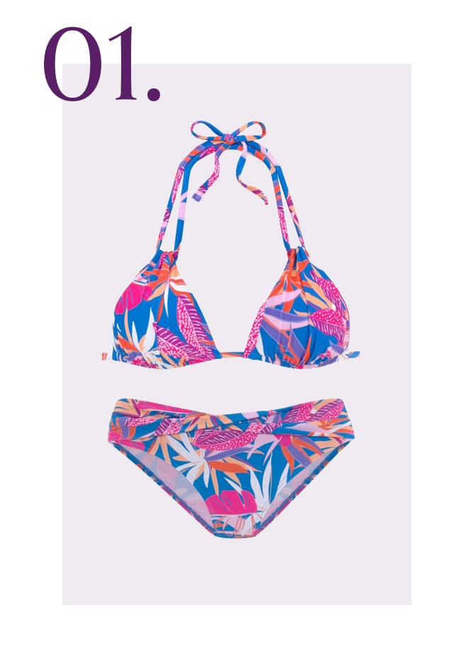 Gekleurde bikini bloemtjesprint