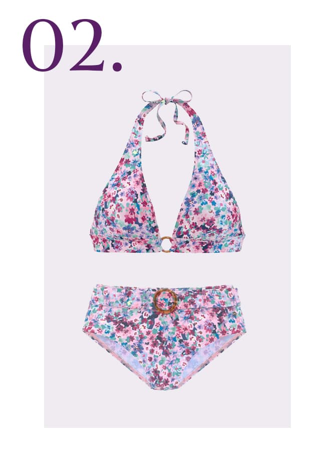 Gekleurde bikini bloemtjesprint