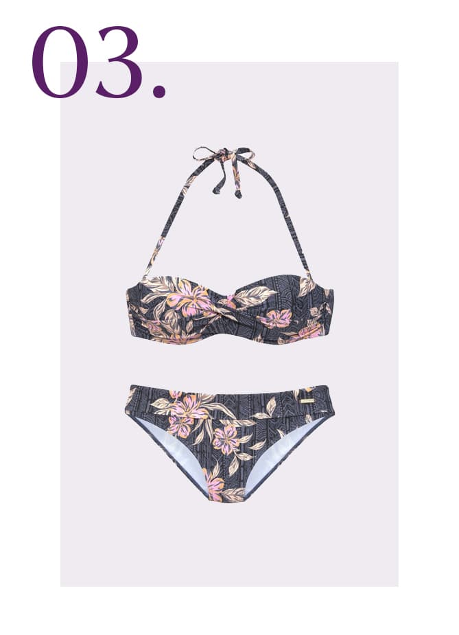 Zwarte bikini bloemetjesprint