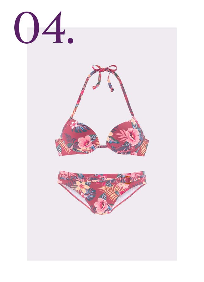 Roze bikini bloemetjesprint