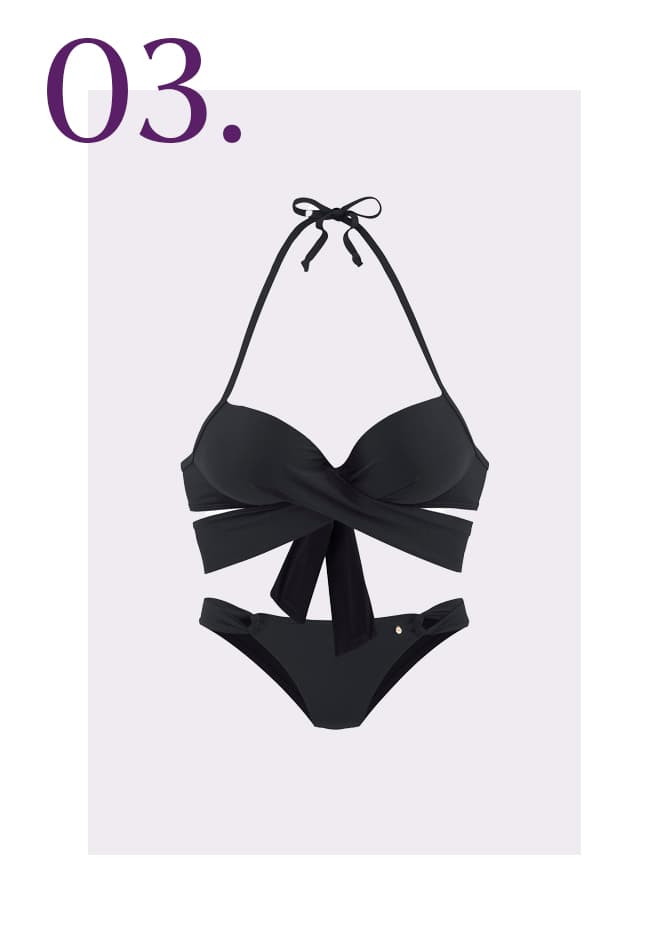 Zwarte bikini met strik