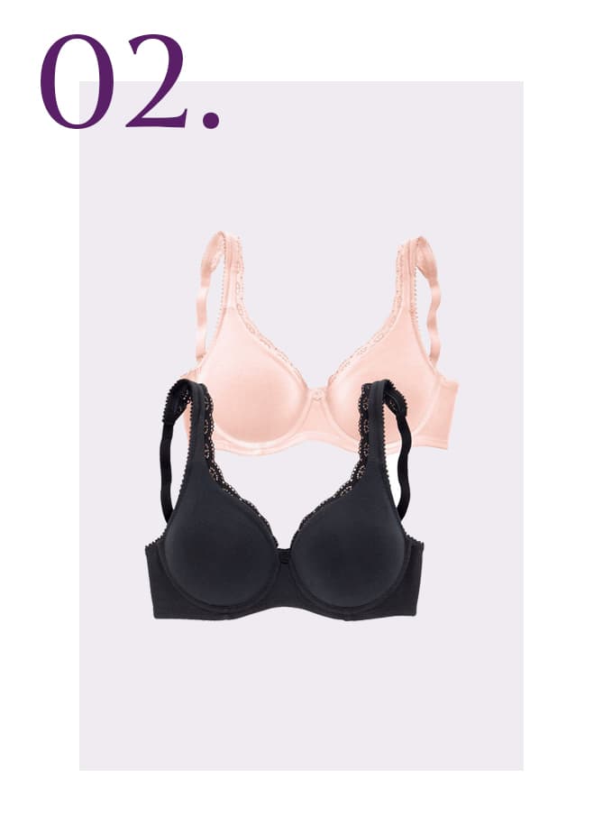 Roze en zwarte bh