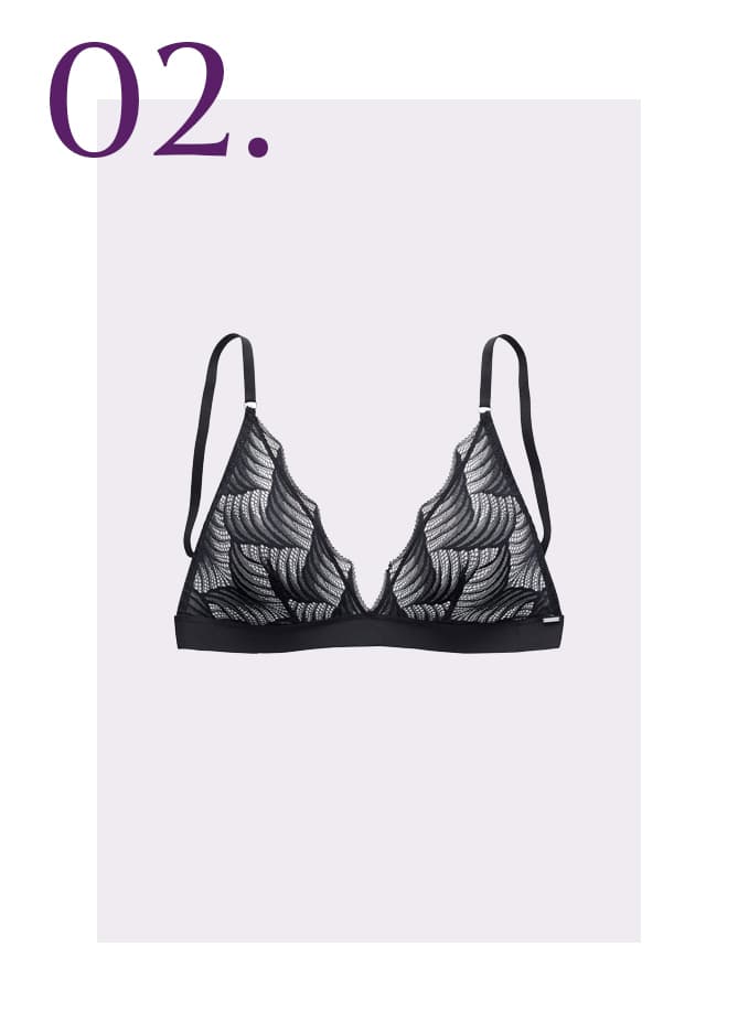 Zwarte doorschijnende bralette