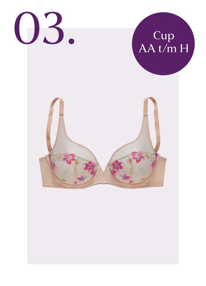 Beige bh met bloemetjes
