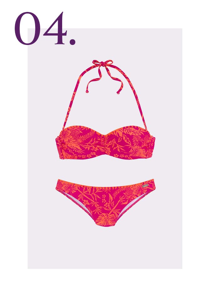 Roze bikini met oranje print