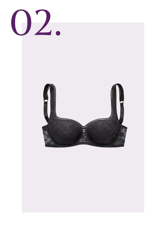 Zwarte voorgevormde bh