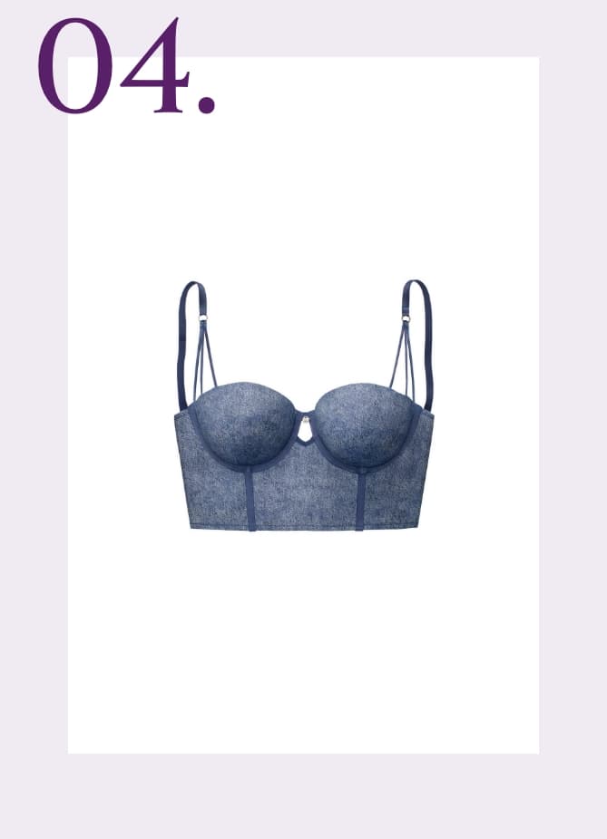 Blauwe bustier